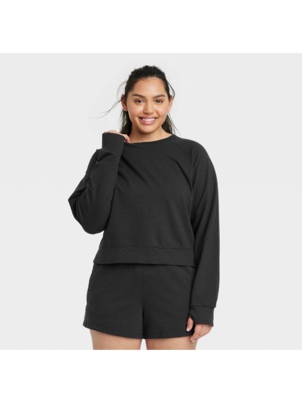 Women's French Terry Crewneck Sweatshirt - All in Motion Slate 3X